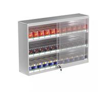 Genérico Vitrina de Aluminio para Cigarrillos con Cerradura, para Montaje en Pared: Estante Seguro para Guardar Cigarrillos y cerillas, Ideal para Bares, restaurantes y Uso doméstico.