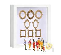 Genérico Vitrina De Cajas De Sombra - De Memoria Familiar De Madera De 25x25 Cm Con Mini Marco De Fotos Y Figuras, De Museo De Silueta Personalizada De Bricolaje Para Viajes, Cumpleaños, Bodas, Gradu