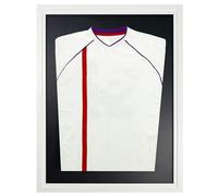 Genérico Vitrina De Marco De Camiseta Deportiva, Kit De Exhibición De Marco De Camiseta For Adultos De Bricolaje, A Prueba De Polvo Y Transparente(White Frame Black Backing Card)