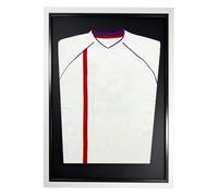 Genérico Vitrina De Marco De Camiseta Deportiva, Kit De Exhibición De Marco De Camiseta For Adultos De Bricolaje, A Prueba De Polvo Y Transparente(Black white Frame Black Back Card)