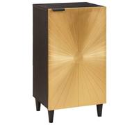 Genérico Vitrina Negro y Dorado 40 x 33 x 75 cm Madera Maciza de Mango,Mobiliario,Armarios y Almacenamiento,Almacenamiento para CD y DVD,Oro,14 KG,4017852
