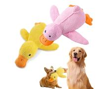 Genérico Vivahine Calming Duck Toy, Calming Duck Toy for Dogs, with Quacking Sound for Dog, That Soothe Like a Mother's Presence (Pink+Yellow,Small)