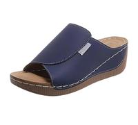 Genérico VivaStep Sandals, VivaStep Women's Comfortable Summer Slippers, Pain Relief, Non Slip Orthopedic Casual Walking Shoes for Daily Wear (Dark Blue,37)