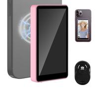 Genérico Vlog Selfie Monitor Screen, Wireless Remote Mirror for Back Camera, Portable Smartphone Accessory for Video Recording, Photography, Vlogging & Live Streaming, White, Black & Pink