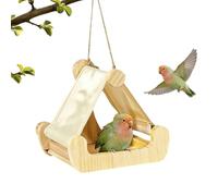Genérico Vogelbett aus Holz - -Schaukel | Hängematte & Sitzstange mit Schublade für Wellensittiche | Conuren, Nymphensittiche, Unzertrennliche, Kleine bis Mittlere Käfigvögel