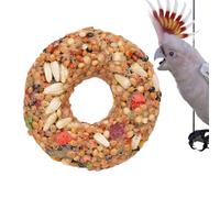 Genérico Vogelfutter Ring | Snack Spielzeug | Donut Körner Knabberring | Beschäftigungs Futterring mit Getreide Mischung für Wellensittich Nymphensittich Unzertrennliche Training