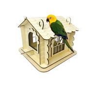 Generico Vogelhaus Holz - 18x12cm - Nistkasten für Vögel | Vogelhäuschen Outdoor Garten | Brutkasten Naturholz | Vogel Nistbox für Balkon HOF | Rustikales Vogelhaus für Garten Park Terrasse