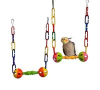 Generico Vogelschaukel | 2-Teiliges buntes Sitzstangen-Set | Interaktive Nymphensittichschaukel | für Sittiche, Nymphensittiche, Turteltauben, Kanarienvögel, Meerschweinchen und Chinchillas