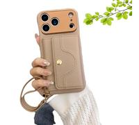 Genérico VogueSkin Wallet Case, 3-in-1 Wallet Phone Case, Premium Leather, Card Holder & Hidden Makeup Mirror, For 17/16/15/14/13 (17Pro,Lightbrown)