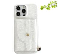 Genérico VogueSkin Wallet Case, 3-in-1 Wallet Phone Case, Premium Leather, Card Holder & Hidden Makeup Mirror, For 17/16/15/14/13 (17air,White)