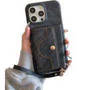 Genérico Vogueskin Wallet Case, Premium Leather Card Holder Built-in Card Holder and Invisible Makeup Mirror Three-in-One Multi-functionfor iPhone 17/16/15/14/13pro MAX Series (Black)