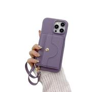 Genérico Vogueskin Wallet Case-Premium Leather, Card Holder & Hidden Makeup Mirror, 3 in 1 Phone Case with Wallet, Suitable for 17/16/15/14/13 Series (Purple,for iPhone16PROMAX)