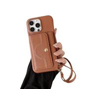 Genérico Vogueskin Wallet Case-Premium Leather, Card Holder & Hidden Makeup Mirror, 3 in 1 Phone Case with Wallet, Suitable for 17/16/15/14/13 Series (Dark Brown,for iPhone16PRO)