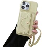 Genérico Vogueskin Wallet Case-Premium Leather, Card Holder & Hidden Makeup Mirror, 3-in-1 Wallet Phone Cases, for iPhone 17pro MAX Series (for 14 promax,Green)