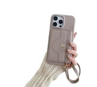 Genérico VogueSkin Wallet Case, Premium Leather, Card Holder & Hidden Makeup Mirror, 3-in-1 Wallet Phone Case, VogueSkin Leather Wallet Phone Case for iPhone 16/15/14/13/12/11pro MAX (Gray,12 Pro)