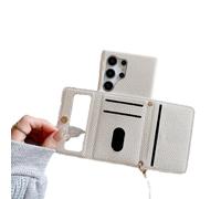 Genérico VogueSkin Wallet Case, Premium Leather, Card Holder & Hidden Makeup Mirror, 3-in-1 Wallet Phone Case, VogueSkin Leather Wallet Phone Case for iPhone 16/15/14/13/12/11pro MAX (White,16 Plus)