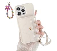 Genérico VogueSkin Wallet Case, Premium Leather, Card Holder & Hidden Makeup Mirror, 3-in-1 Wallet Phone Case, for Phone 17/16/15/14/13 Pro MAX Series (White,16 Plus)