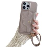 Genérico Vogueskin Wallet Case-Premium Leather, Card Holder & Hidden Makeup Mirror, 3-in-1 Wallet Phone Cases, for iPhone 17pro MAX Series (for14 Plus,Grey)