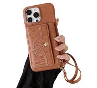 Genérico Vogueskin Wallet Case-Premium Leather, Card Holder & Hidden Makeup Mirror, 3-in-1 Wallet Phone Cases, for iPhone 17pro MAX Series (for 15 Pro,Brown)
