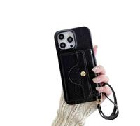 Genérico VogueSkin Wallet Case, Premium Leather, Card Holder & Hidden Makeup Mirror, 3-in-1 Wallet Phone Case, VogueSkin Leather Wallet Phone Case for iPhone 16/15/14/13/12/11pro MAX (Black,15)