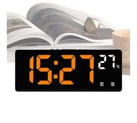 Genérico Voice-Control Digital Alarm Clock | ABS 17.4x6.8x2.3cm LED Display | Alarm Snooze Desktop Clock | Night Mode 12/24H Voice-Activated Temperature Adjustable Brightness Home Office