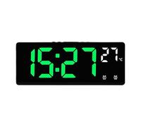 Genérico Voice-Control Digital Alarm Clock | ABS 17.4x6.8x2.3cm LED Display | Alarm Snooze Desktop Clock | Night Mode 12/24H Voice-Activated Temperature Adjustable Brightness Home Office