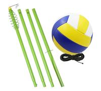 Genérico Volleyball Practice Tool, Volleyball Serve Trainer, Spiking Practice Gear, Adjustable Iron Frame with String, Ideal for Teens and Adults Use, 82.68 Inches Height, 4 Metal Poles