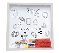 Generico Von Oben Beladbare Shadow-Andenkenbox mit - Memorial Travel Collection Box, Reise-Archivbox | Shadow-Andenkenbox mit,Holz-Lebensbox-Reiserahmen für Abenteuerarchiv und Ticketaufbewahrung