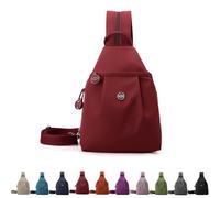 Genérico Vovtva Street Lite Chic Versatile Travel Bag, Adjustable Strap Backpack Chest Bags Double Zipper, Sling Crossbody Women (Red)
