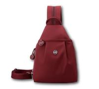 Genérico Vovtva Street Lite Chic Versatile Travel Bag, Adjustable Strap Backpack Chest Bags, Double Zipper Large Capacity (Dark Red)