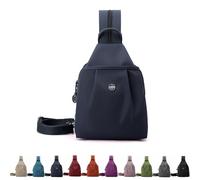 Genérico Vovtva Street Lite Chic Versatile Travel Bag, Adjustable Strap Backpack Chest Bags Double Zipper, Sling Crossbody Women (Navy Blue)