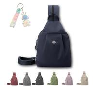 Genérico Vovtva Street Lite Sling Bag for Women Large Capacity Crossbody Chest Backpack Double Zipper Multi-Compartment Pack (Dark Blue)