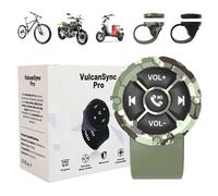 Genérico VulcanSync Pro - 2025 New Bluetooth Steering Wheel Control, Adjustable Direction Waterproof Wireless Music Controller. Bluetooth Volume Control, for Car Bike Motorbike (Camouflage-Battery)