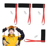 Genérico VWrist Straps For Ski Gloves - 4X Elastic Glove Holder, Adjustable Anti-Lost Lanyard, 360-degree Swivel Hook, Top Performance Category, Black Retention Straps For Snowboarding