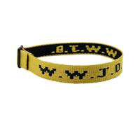 Generico W.W.J.D. Monogram Print Wrist Strap Bracelet Webbing - Pulsera de plata con grabado unisex, brazalete ajustable, Talla única, Nailon, No Gemstone