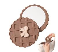 Genérico Waffle Pattern Compact Mirror, Pocket Makeup Mirror, Round Cosmetic Tool for Touchups, Quick Appearance Check for Shopping Selfie, Hair Styling Daily Commuting, Travel Purse Beauty Accessory
