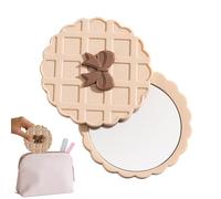 Genérico Waffle Pattern Compact Mirror, Pocket Makeup Mirror, Round Cosmetic Tool for Touchups, Quick Appearance Check for Shopping Selfie, Hair Styling Daily Commuting, Travel Purse Beauty Accessory