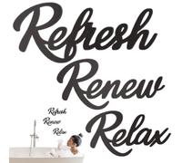 Genérico Wall Art - 22.6x12.5cm Bathroom Wall Decor | Bathroom Decor, Rustic Wooden Walł Art Lightweight Farmhouse Restroom Accessories For Kitchen, Home, Nursery, Relax Renew Refresh