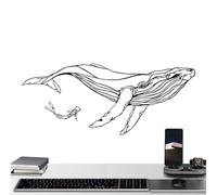 Generico Wall Art Decor, Bohemian Whale Wall Art Set of 2, Modern Aesthetic Wall Hanging, Elegant Home Decoration Ornament, Stylish Entryway & Living Room Accent (Black)