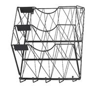 Genérico Wall Book Rack, Key Hook Shelf, 12.6x3.94x13.78 Inches Entryway Organizer, Space-Saving Display Mount, Multi-Purpose Storage Solution, Wood and Metal Combo for Nursery Garage Door