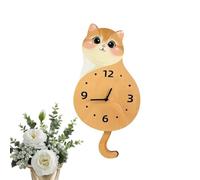 Genérico Wall Clocks For Living Room Decor | with Moving Tail Silent Digital Cat Ornament | Silent Wall Clock | Kitchen Bathroom Bedroom Living Room Home School