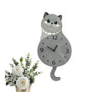 Genérico Wall Clocks For Living Room Decor | with Moving Tail Silent Digital Cat Ornament | Silent Wall Clock | Kitchen Bathroom Bedroom Living Room Home School