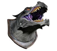 Generico Wall Fantasy Dragon - 3D Head Sculpture, Light Eyes Display, Spray Motion Ornament, Halloween Room Table Decor Office Setup | Spooky Home Night Ambience Scene Art