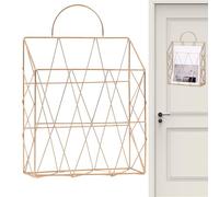 Genérico Wall File Holder, Decorative Organizer Shelf, 10.04x4.09in Vertical Wire Display, Stylish Space-Saving Design, Authentic Metal Construction for Home, Bedroom, Bathroom, Decor
