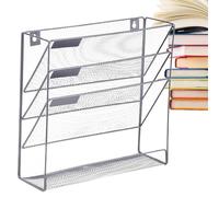 Genérico Wall File Holder, Metal Paper Organizer Rack, 12,8 x 4,13 x 12,6 pulgadas, Multifunctional Hanging Mail Sorter for Newspaper Storage, Workplace Desk Files, Home Entryway, Classroom Use