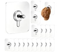 Genérico Wall Hangers Without Nails - 20 Pieces Heavy Duty No Drill Hooks | Adhesive Waterproof Hanger Pack For Kitchen Tiles Glass Brick Concrete | Outdoor Bathroom Art Banner Block Photo Mounts