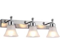 Genérico Wall Lamp Mirror Light Bathroom Wall Mount Chrome Vanity Light Over Mirror Rotatable Frosted Glass Shade Make Up Bathroom Wall Sconce Lamp Compatible with Living Room