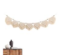 Genérico Wall Macrame - Hand-woven Boho Macrame Tapestry | Ḿacrame Garland Banner with Wood Beads, Home Wall Art Decoration for Apartment, Living Room, Bedroom, Balcony