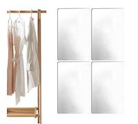 Genérico Wall Mirror Stickers - 15cm 4 Pack Flexible Square Sheets, Frameless Adhesive Panels, Removable Decor | Modern Reflection Upgrade for Home Gym Bedroom Bathroom Living Room