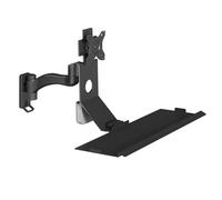 Genérico Wall Mount Counterbalance Angle Adjustable Monitor and Keyboard Workstation, Monitor and Keyboard Wall Mount, with 60cm Foldable Tray, Load 10kg, for Single Screen Up to 15-27 Inch(Black)